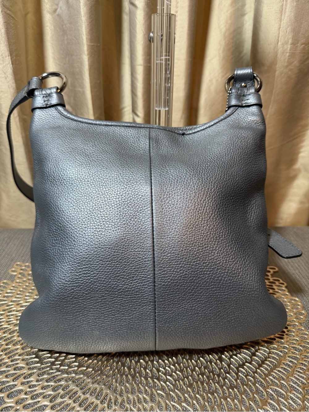 Coach Penelope Hipster Crossbody Metallic Silver/Grey  EUC - Picture 3 of 13